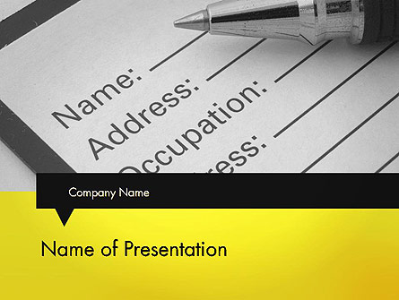 Application Form Presentation Template, Master Slide