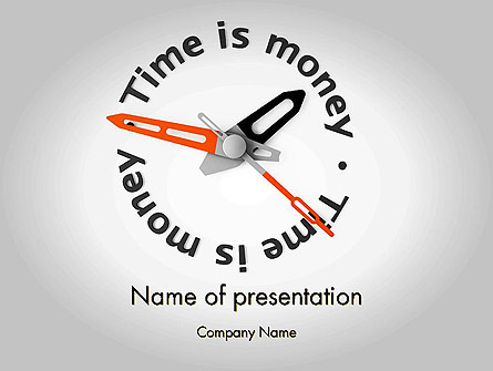 Time is Money Clock Presentation Template, Master Slide