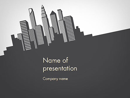 Downtown Silhouette Presentation Template, Master Slide