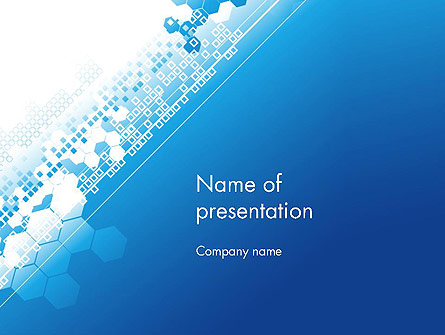 Abstract Blue with Cells Presentation Template for PowerPoint, Google ...