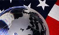 Globe and USA Flag Presentation Template