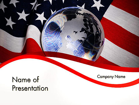 Globe and USA Flag Presentation Template, Master Slide