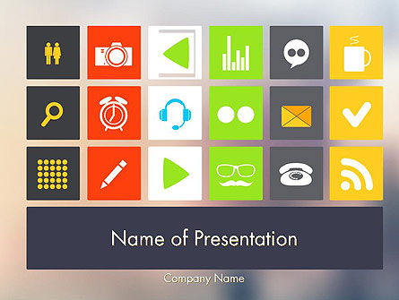Flat Icons Design Presentation Template, Master Slide
