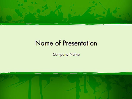 Green Paint Background Presentation Template, Master Slide