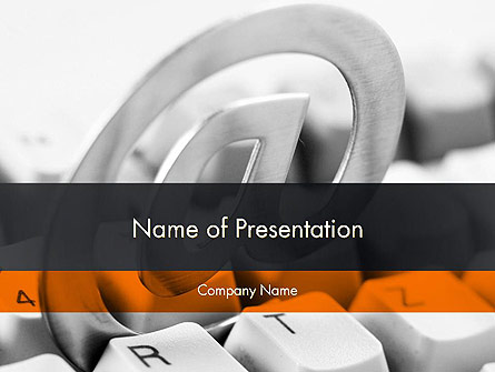 At Symbol Placed on Keyboard Presentation Template, Master Slide