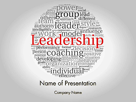 Leadership Word Cloud Presentation Template, Master Slide