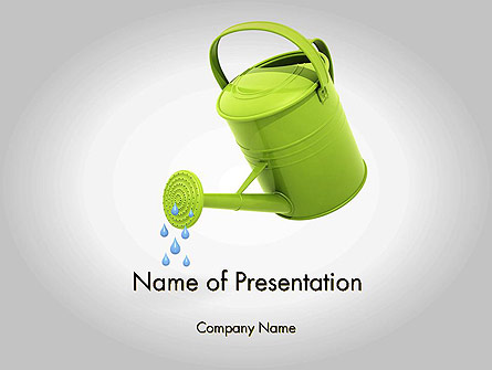 Watering Can Pouring Water Presentation Template, Master Slide