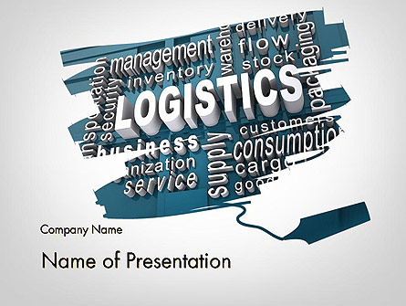 Logistics Word Cloud Presentation Template, Master Slide