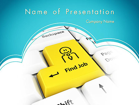 Find Job Button Presentation Template, Master Slide