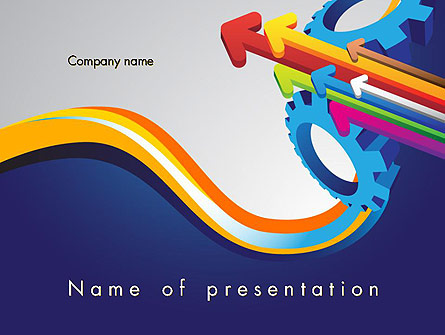 Arrow with Gears Presentation Template, Master Slide