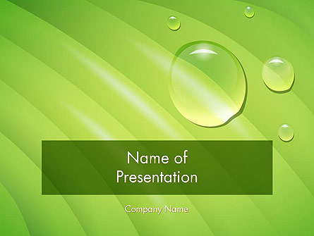 Water Drops on Leaf Presentation Template, Master Slide