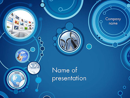Blue Rings Business Theme Presentation Template, Master Slide