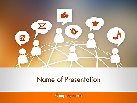 Social Media Icons Presentation Template, Master Slide