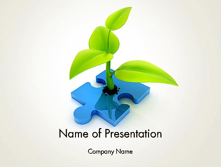 Sprout on Blue Jigsaw Puzzle Presentation Template, Master Slide