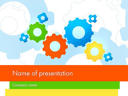 Cogwheels Colorful Theme Presentation Template, Master Slide
