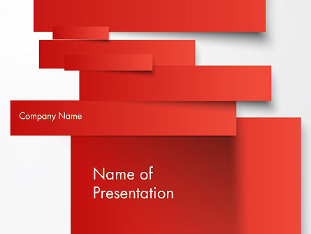 Cut Strips of Red Paper Presentation Template, Master Slide