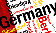 Germany Map and Cities Word Cloud Presentation Template
