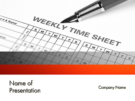 Time Tracking Sheet Presentation Template, Master Slide