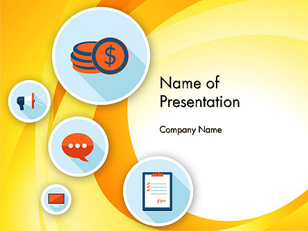 Flat Icons on Yellow Presentation Template, Master Slide