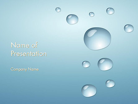 Water Drops on Blue Surface Presentation Template, Master Slide