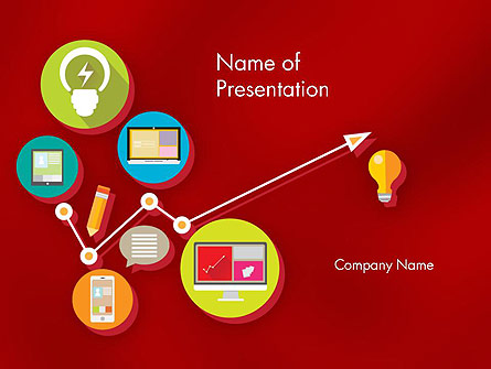 Colorful Media Application Icons Presentation Template, Master Slide