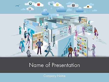 Mobile Business Applications Maze Presentation Template, Master Slide