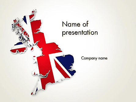 Great Britain Flag Map Presentation Template, Master Slide