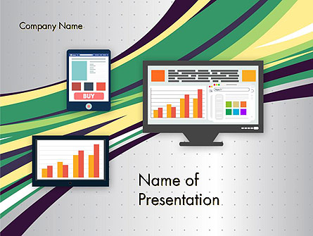 Stock Exchange Theme in Flat Design Presentation Template, Master Slide