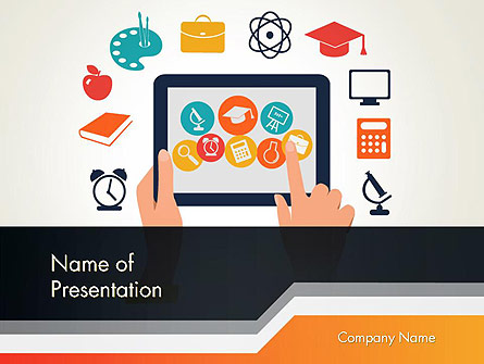 E-learning Icons Presentation Template, Master Slide