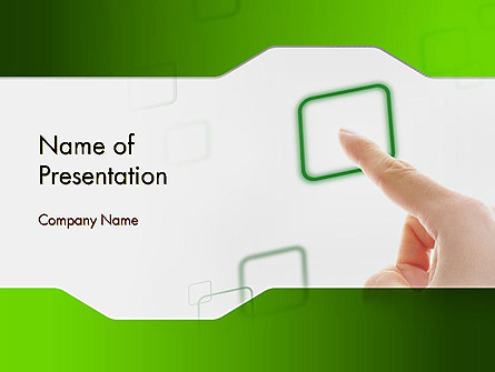 Hand Touching a Button Presentation Template, Master Slide