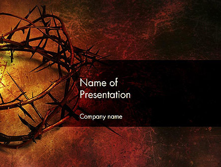 Crown of Thorns on Grunge Presentation Template, Master Slide