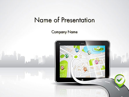 Navigation Map on Touch Pad Presentation Template, Master Slide