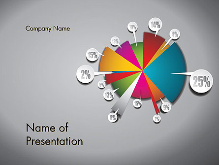 Pie Chart with Labels Presentation Template, Master Slide