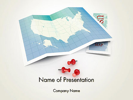 USA Map Locations Presentation Template, Master Slide