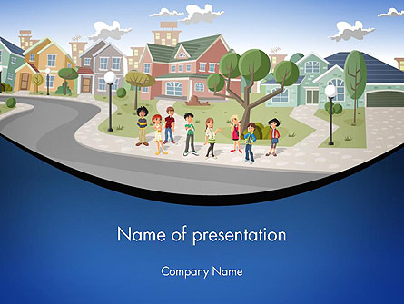 Teenager Students in The Street Presentation Template, Master Slide