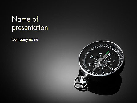 Black and White Compass Presentation Template, Master Slide