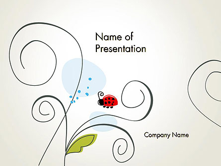 Ladybug in Children Drawing Style PowerPoint Presentation Template, Master Slide