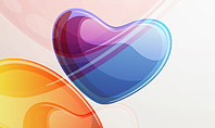 Abstract Blue and Orange Hearts Presentation Template