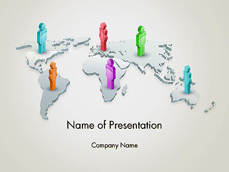 Stickman Standing on World Map Presentation Template, Master Slide