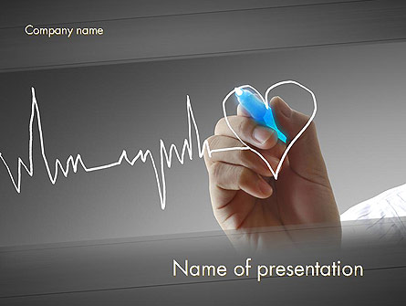Heart with Heart Rhythm Presentation Template, Master Slide