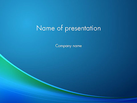 Blue Background with Abstract Wave Presentation Template, Master Slide