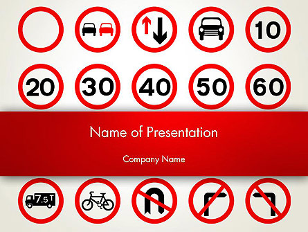 Traffic Signs Presentation Template, Master Slide