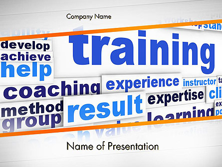 Training and Coaching Word Cloud Presentation Template, Master Slide