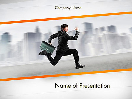 Rushing Businessman Presentation Template, Master Slide