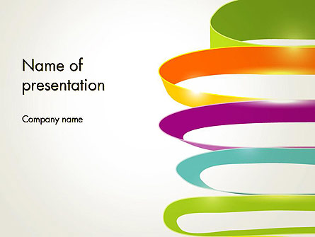 Color Ribbons on White Presentation Template, Master Slide
