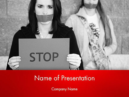 Protesting Girl Presentation Template, Master Slide