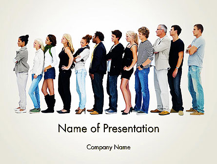 People Standing in Line Presentation Template, Master Slide