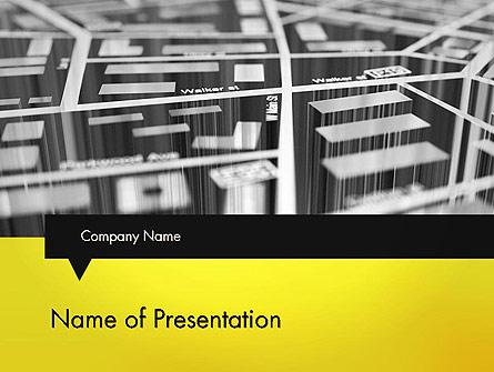 3D Navigation Map Presentation Template, Master Slide