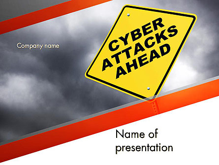 Cyber Attacks Sign Presentation Template, Master Slide