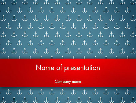 White Anchors on Navy Blue Background Presentation Template, Master Slide
